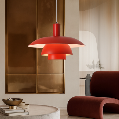 Pendant Light | Scandinavian Layered Shade For Dining Table Kitchen Island Living Room