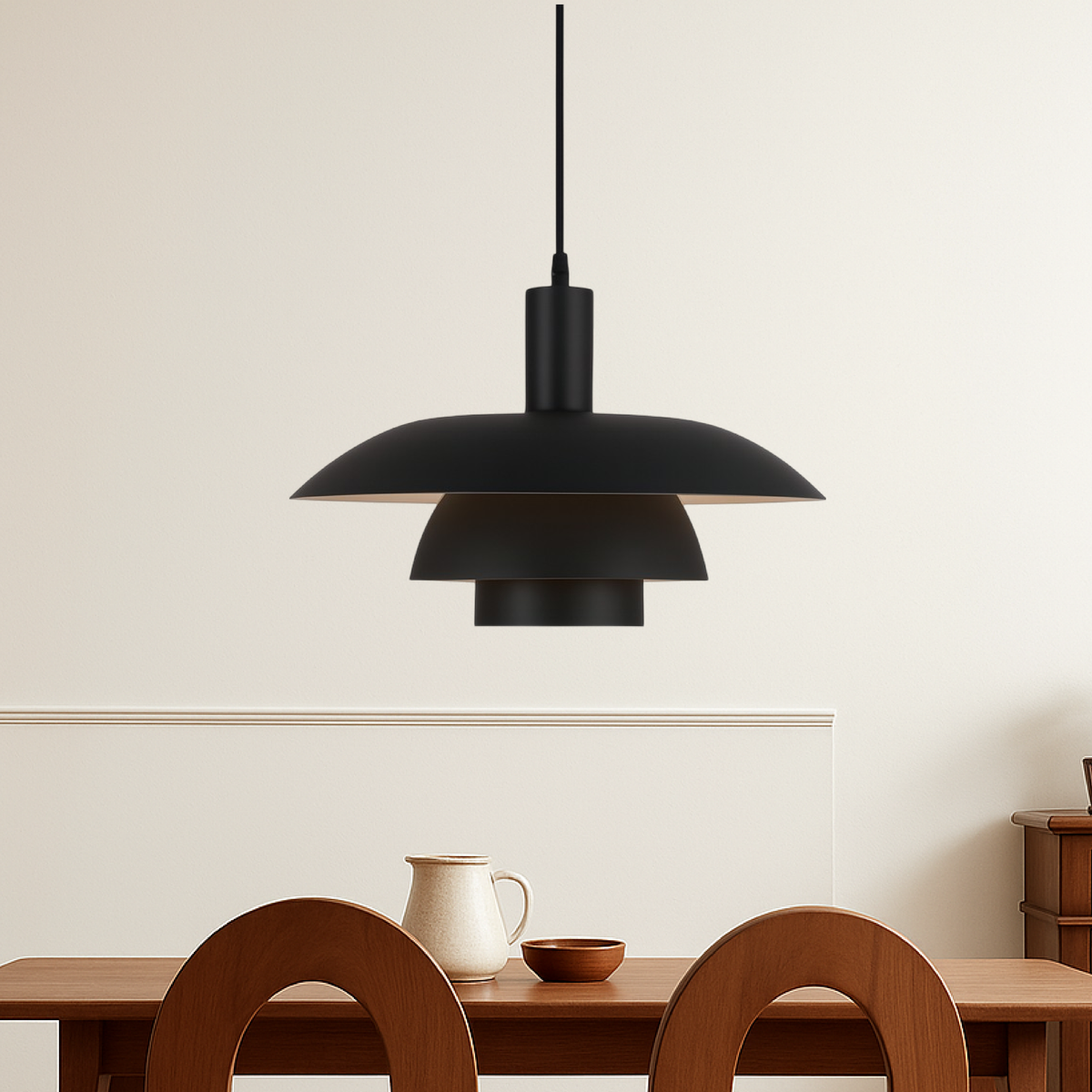 Pendant Light | Scandinavian Layered Shade For Dining Table Kitchen Island Living Room