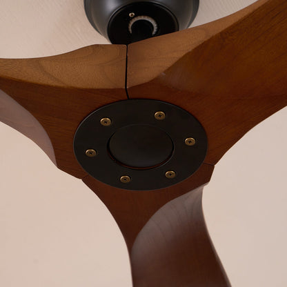 Leno Modern Walnut Wood Ceiling Fan with Remote Front