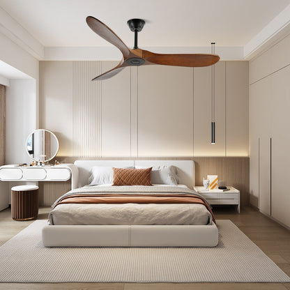 Leno Modern Walnut Wood Ceiling Fan with Remote View 18