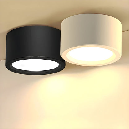 Minimalist Iron Surface Mounted LED Downlight Round Cylinder Back