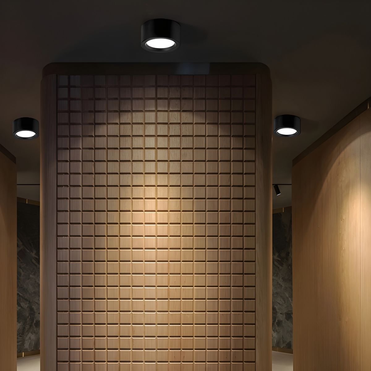 Minimalist Iron Surface Mounted LED Downlight Round Cylinder Close Up