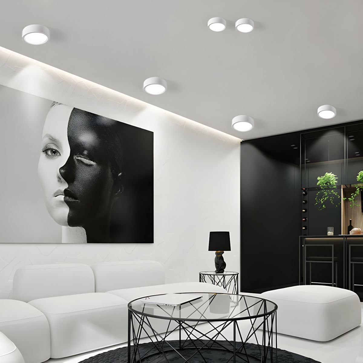 Minimalist Iron Surface Mounted LED Downlight Round Cylinder Front