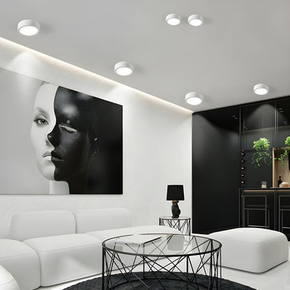 Minimalist Iron Surface Mounted LED Downlight Round Cylinder Front