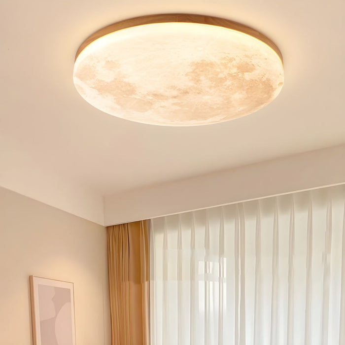 Minimalist LED Ceiling Light Moon Surface Round Hero