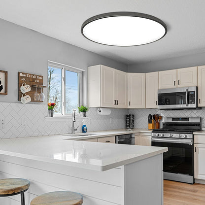Minimalist Round LED Flush Mount Ceiling Light Slim Disc Front