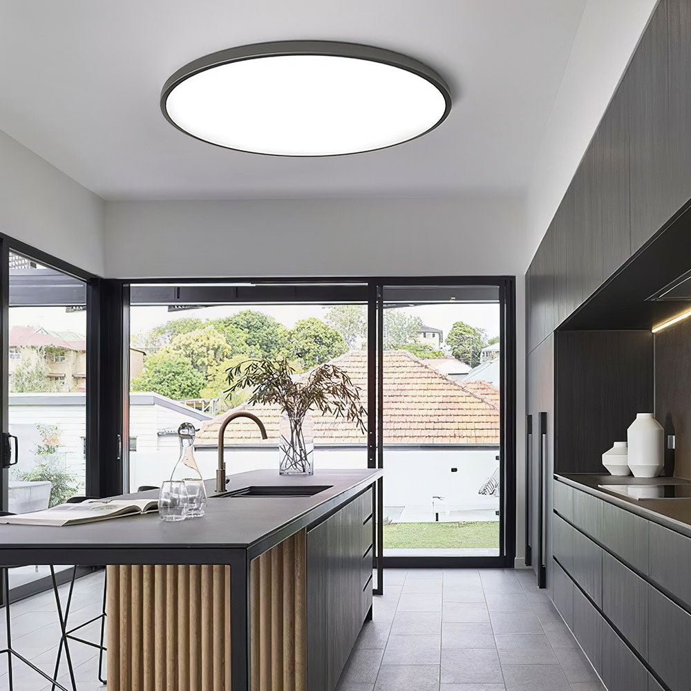 Minimalist Round LED Flush Mount Ceiling Light Slim Disc Full