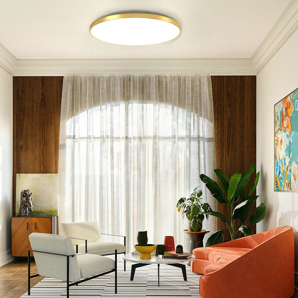 Minimalist Round LED Flush Mount Ceiling Light Slim Disc View 18