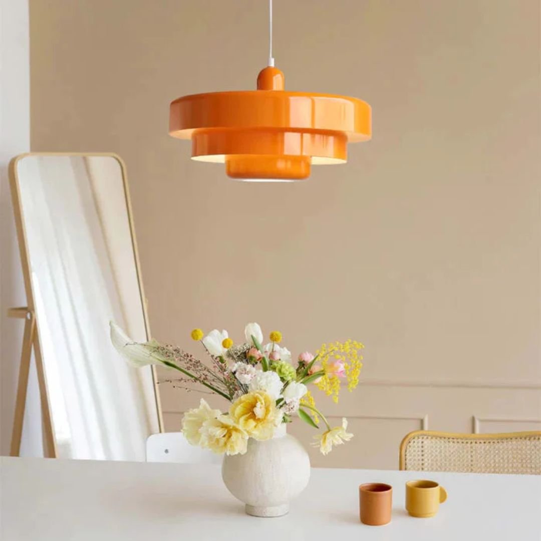 Modern Architectural Layered Pendant Light Concentric Rings Back