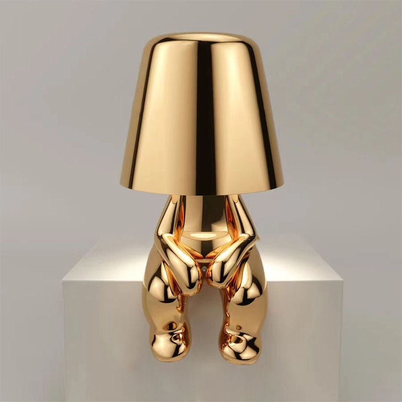 Modern Gold Figure Character Figurine Table Lamp Back