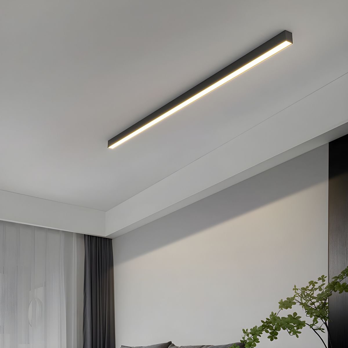 Modern Linear LED Pendant Flush Mount Light Slim Bar Angle
