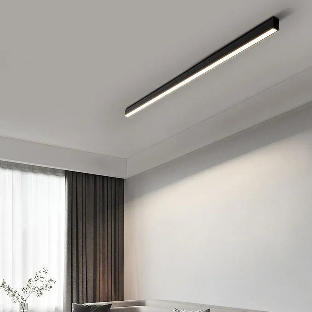Modern Linear LED Pendant Flush Mount Light Slim Bar Side