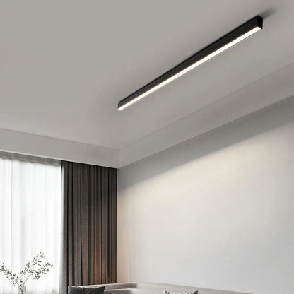 Modern Linear LED Pendant Flush Mount Light Slim Bar Side