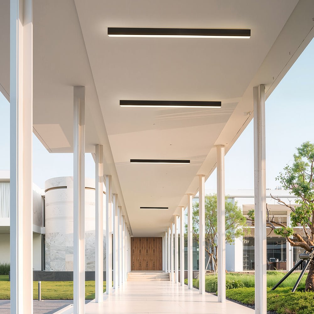 Modern Linear LED Pendant Flush Mount Light Slim Bar View 15