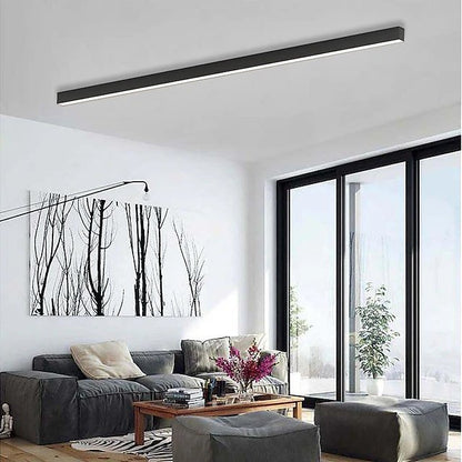 Modern Linear LED Pendant Flush Mount Light Slim Bar View 17