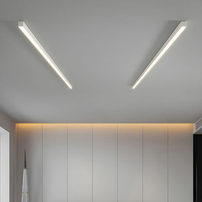 Modern Linear LED Pendant Flush Mount Light Slim Bar View 21