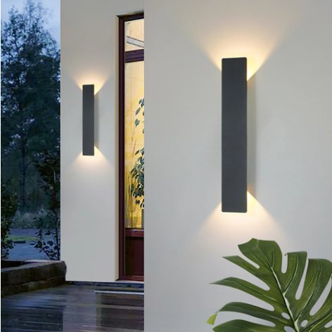 Modern Matte Waterproof Architectural LED Wall Lamp Up Down Back