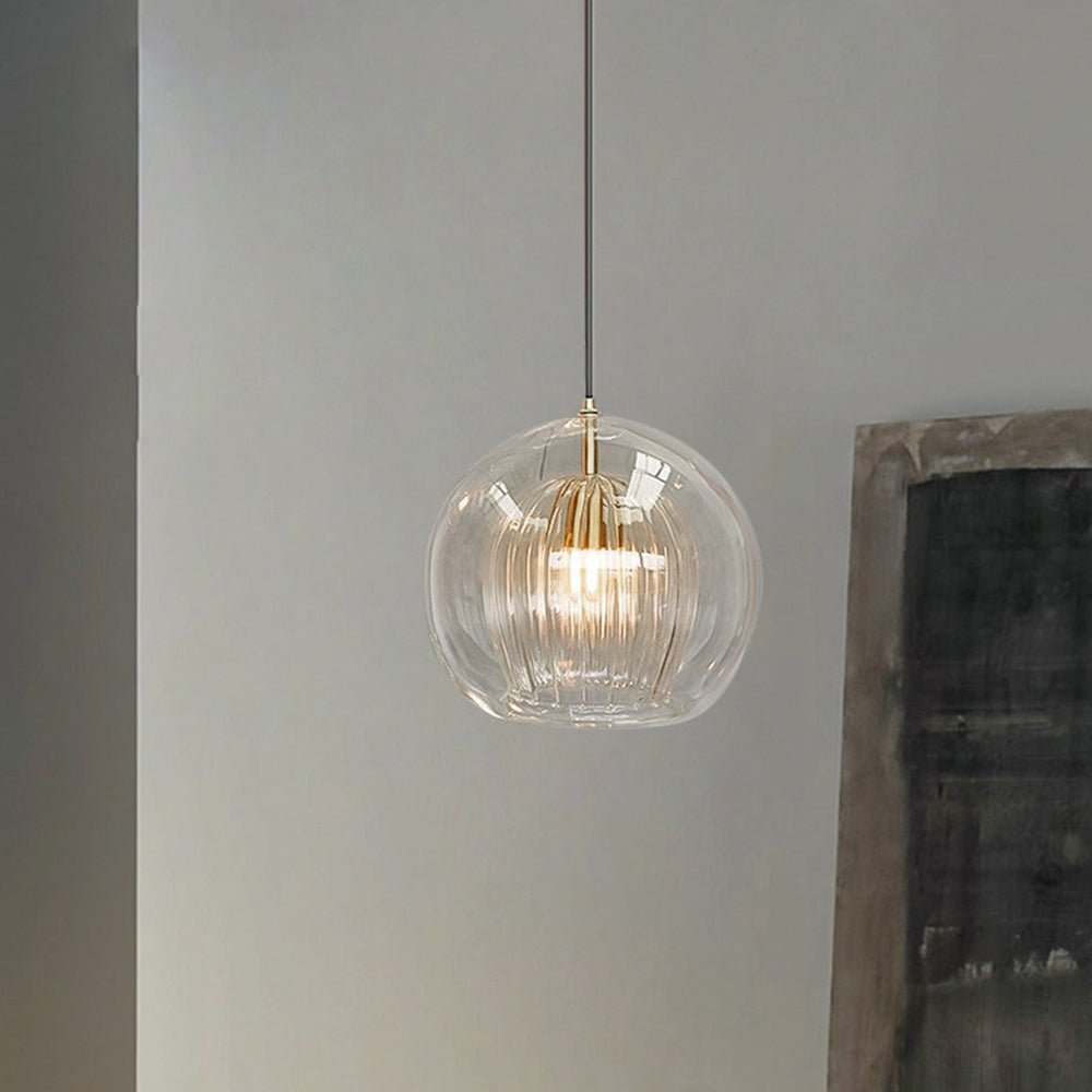 Modern Metal Glass Kitchen Pendant Light Double Globe Angle