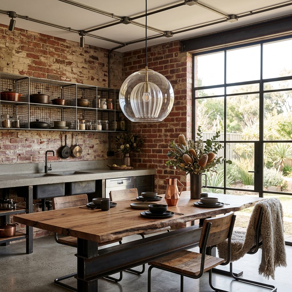 Modern Metal Glass Kitchen Pendant Light Double Globe Back