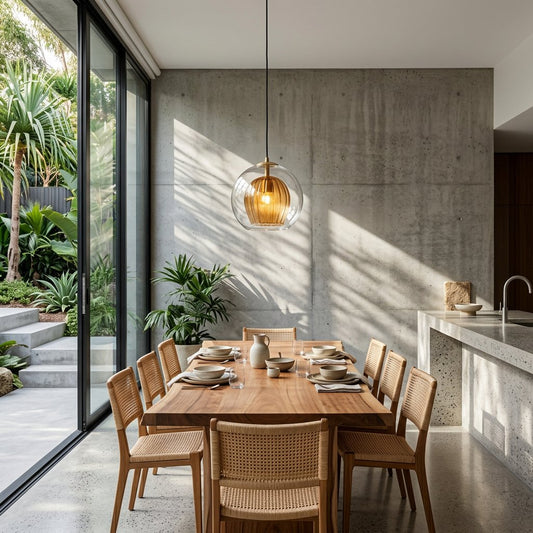 Modern Metal Glass Kitchen Pendant Light Double Globe Hero