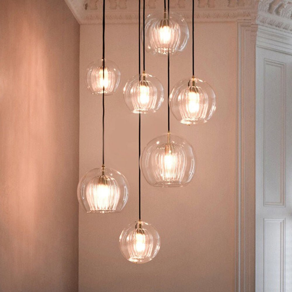 Modern Metal Glass Kitchen Pendant Light Double Globe View 11
