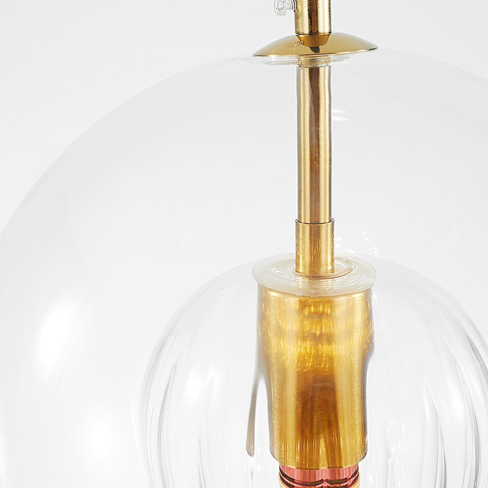 Modern Metal Glass Kitchen Pendant Light Double Globe View 16