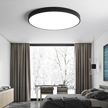 Modern Round LED Flush Ceiling Light Flat Disk Detail