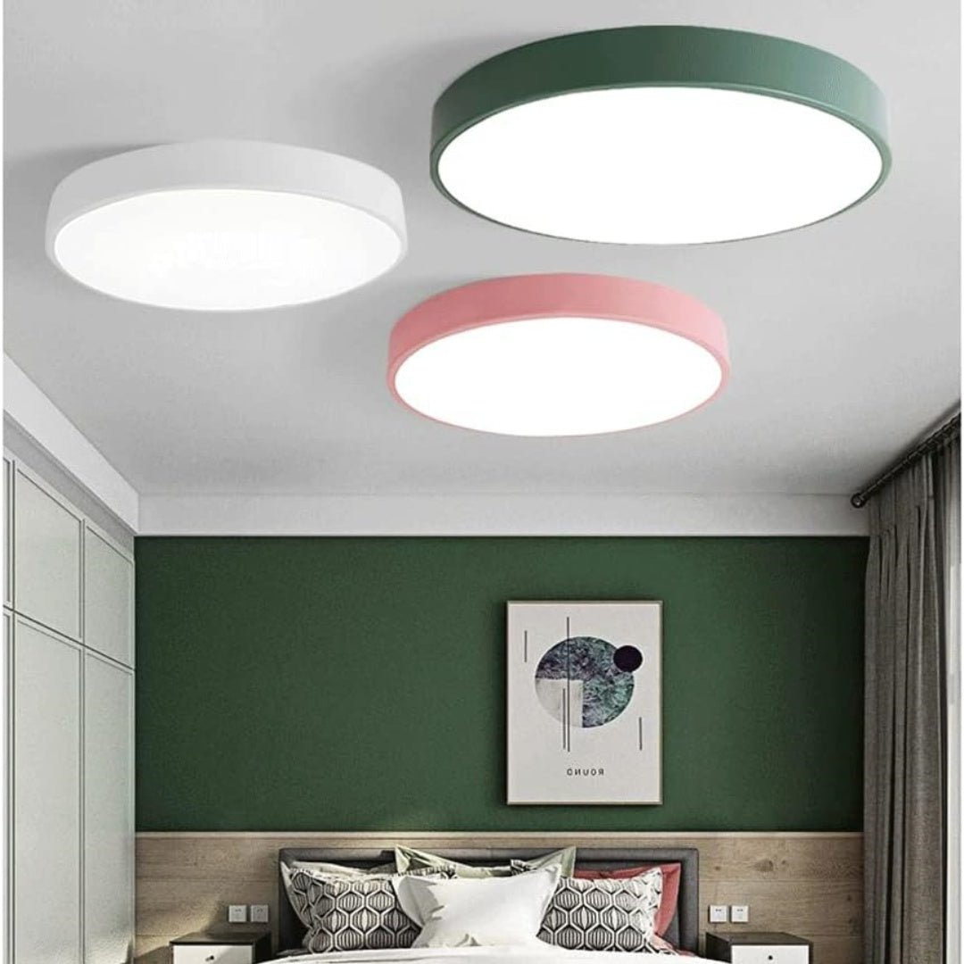 Modern Round LED Flush Ceiling Light Flat Disk Full
