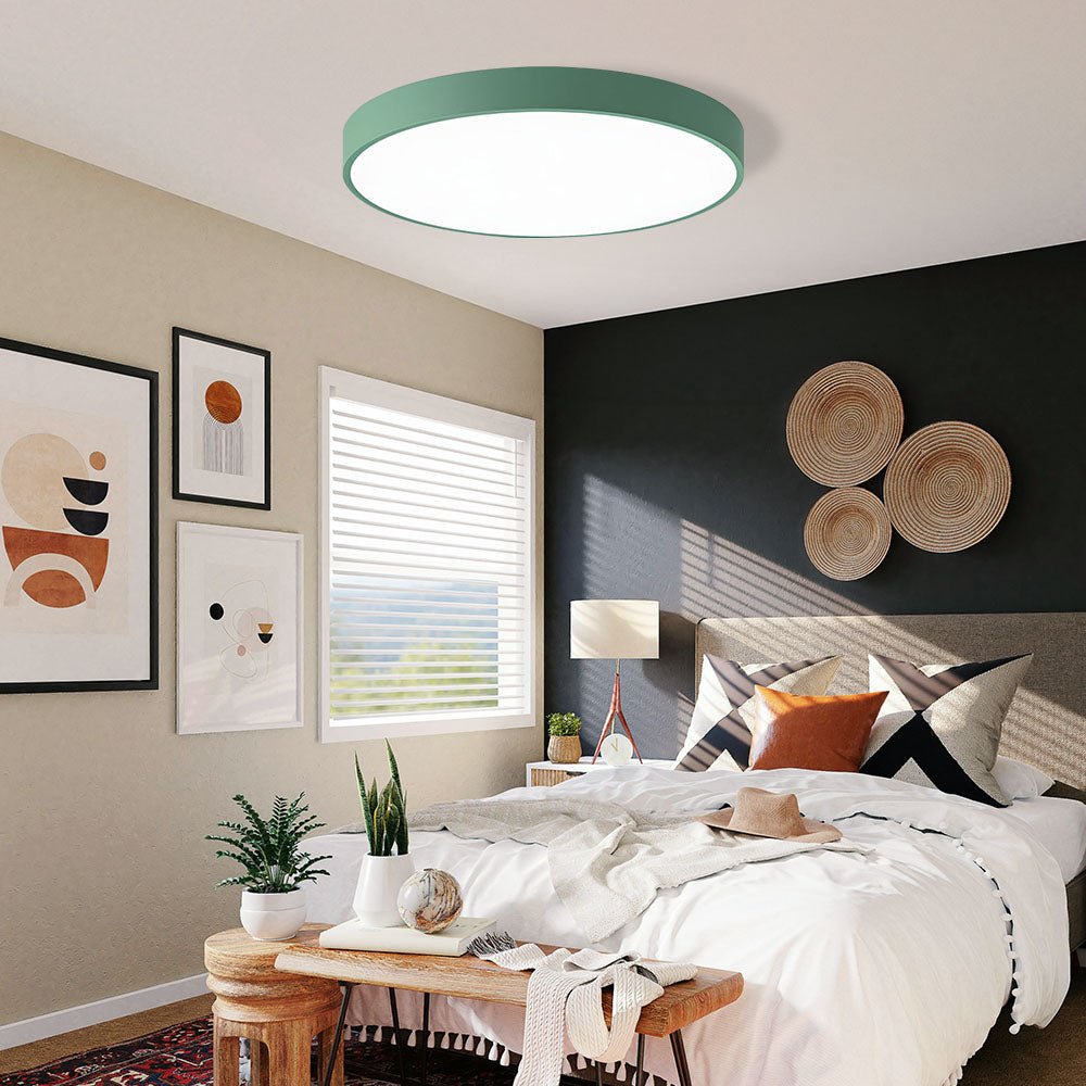Modern Round LED Flush Ceiling Light Flat Disk Side