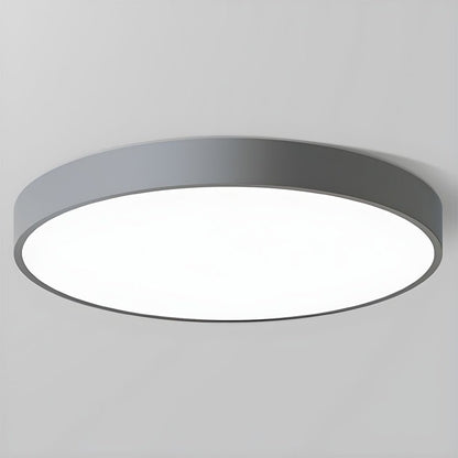 Modern Round LED Flush Ceiling Light Flat Disk View 12