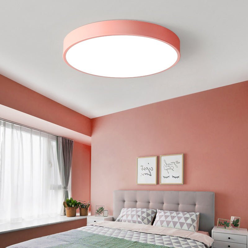 Modern Round LED Flush Ceiling Light Flat Disk View 13