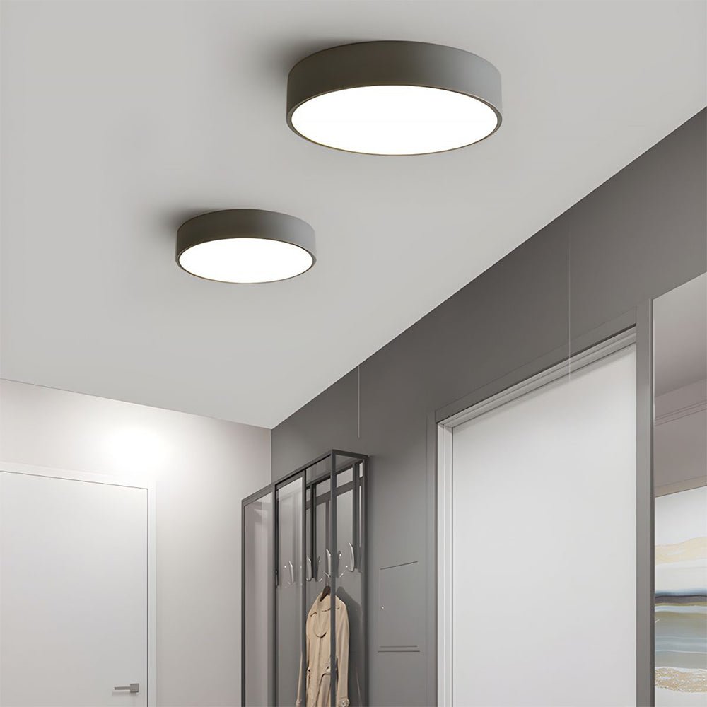 Modern Round LED Flush Ceiling Light Flat Disk View 14