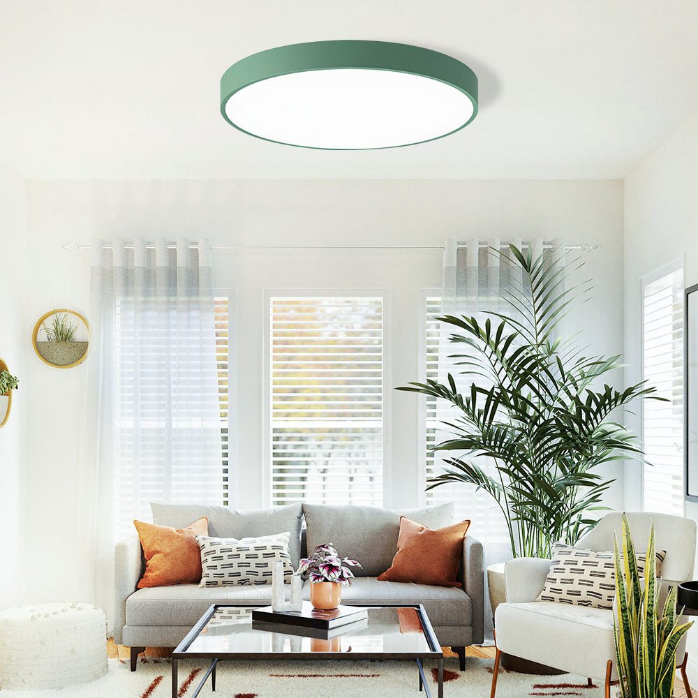 Modern Round LED Flush Ceiling Light Flat Disk View 18