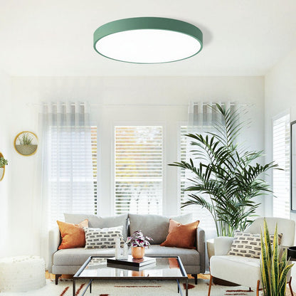 Modern Round LED Flush Ceiling Light Flat Disk View 18