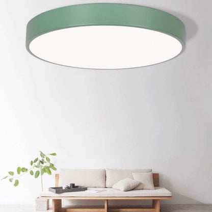 Modern Round LED Flush Ceiling Light Flat Disk View 19