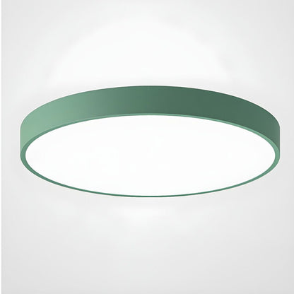 Modern Round LED Flush Ceiling Light Flat Disk View 20