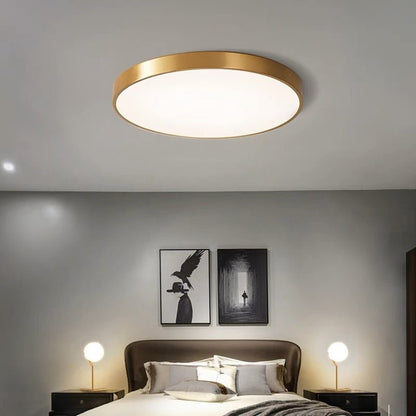 Modern Round LED Flush Ceiling Light Flat Disk View 21
