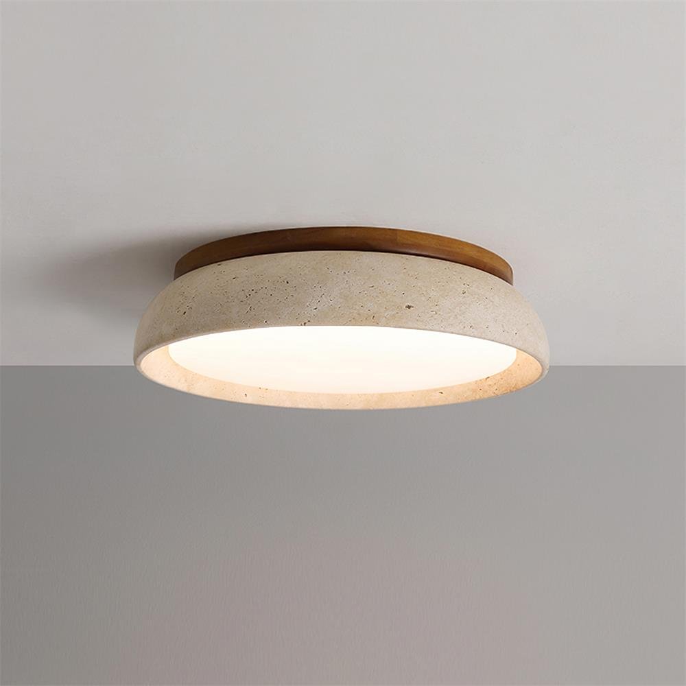 Natural Travertine LED Flush Mount Ceiling Light Disc Alternate