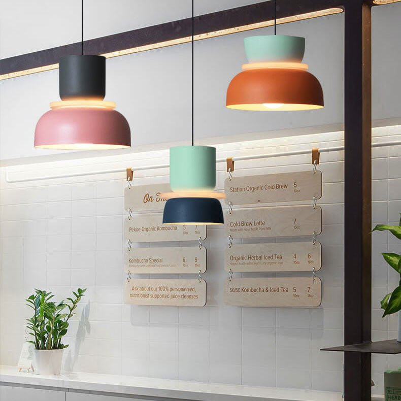 Nordic Macaron LED Pendant Light - Colourful Close Up