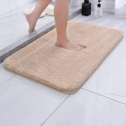 Plush Faux Fur Microfibre Bath Rug Foot Cutout Lifestyle