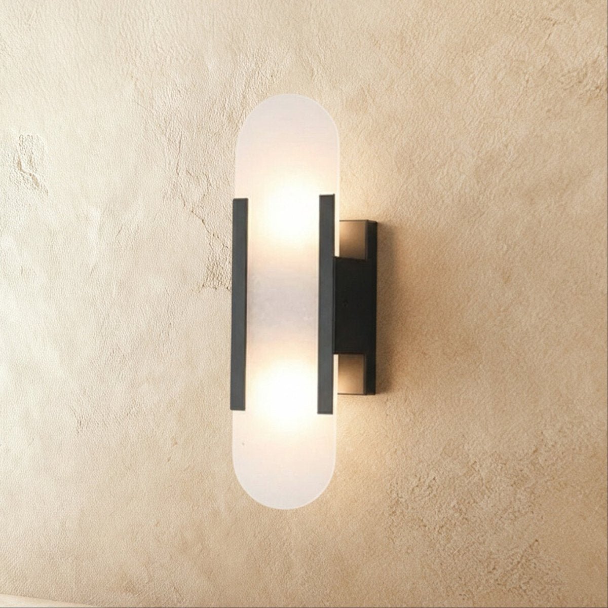 Post-Modern Alabaster Wall Lamp Capsule Shade Front