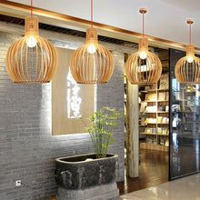 Ceiling Pendant Light Wood Finish | Geometric Design for Home Decor