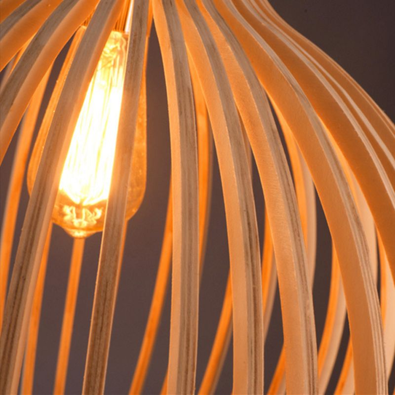 Ceiling Pendant Light Wood Finish | Geometric Design for Home Decor