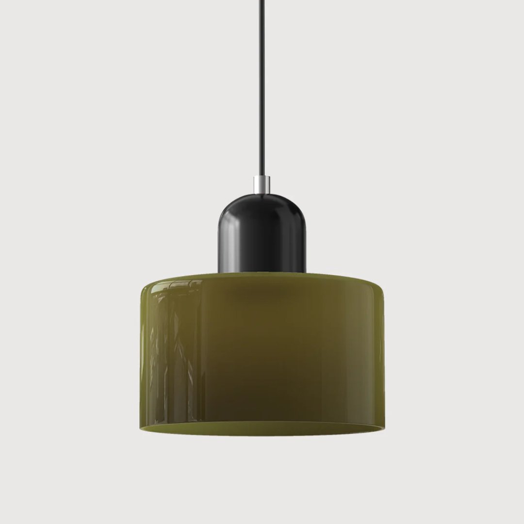 Retro Fabric Pendant Light Colour Block Drum Shade View 20