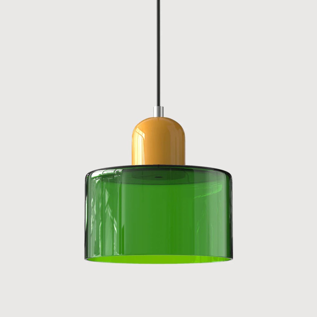 Retro Fabric Pendant Light Colour Block Drum Shade View 34