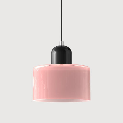 Retro Glass Pendant Light Cylinder Dome Shade Alternate