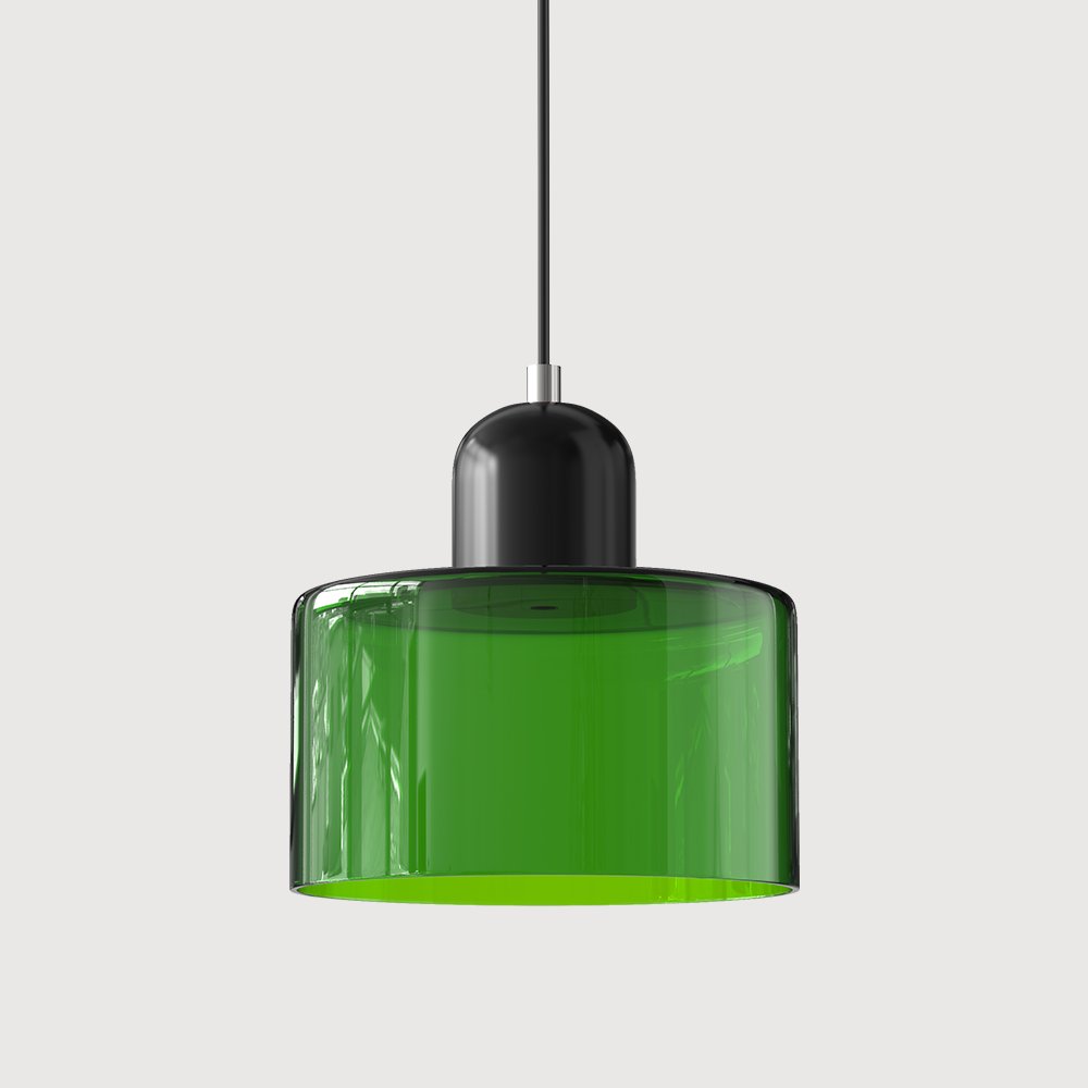 Retro Glass Pendant Light Cylinder Dome Shade View 16