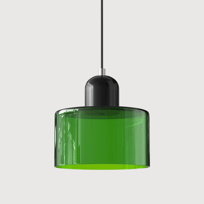 Retro Glass Pendant Light Cylinder Dome Shade View 16