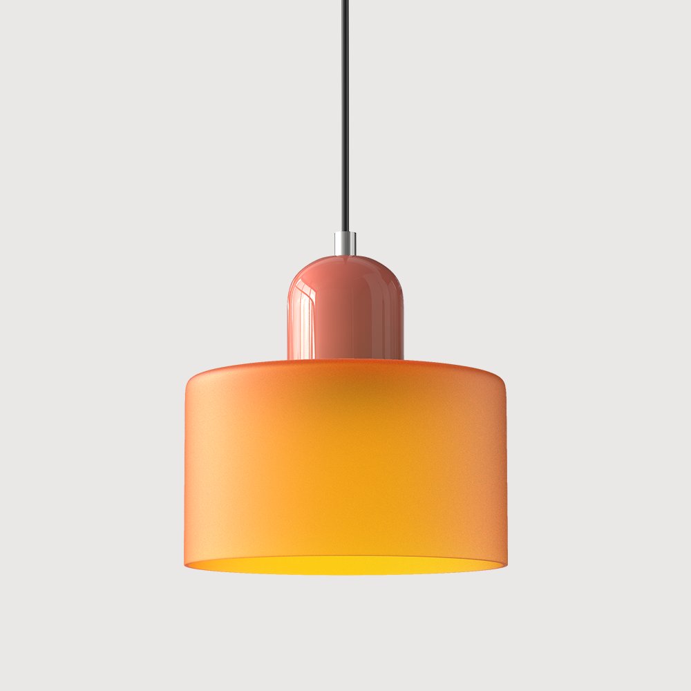 Retro Glass Pendant Light Cylinder Dome Shade View 19