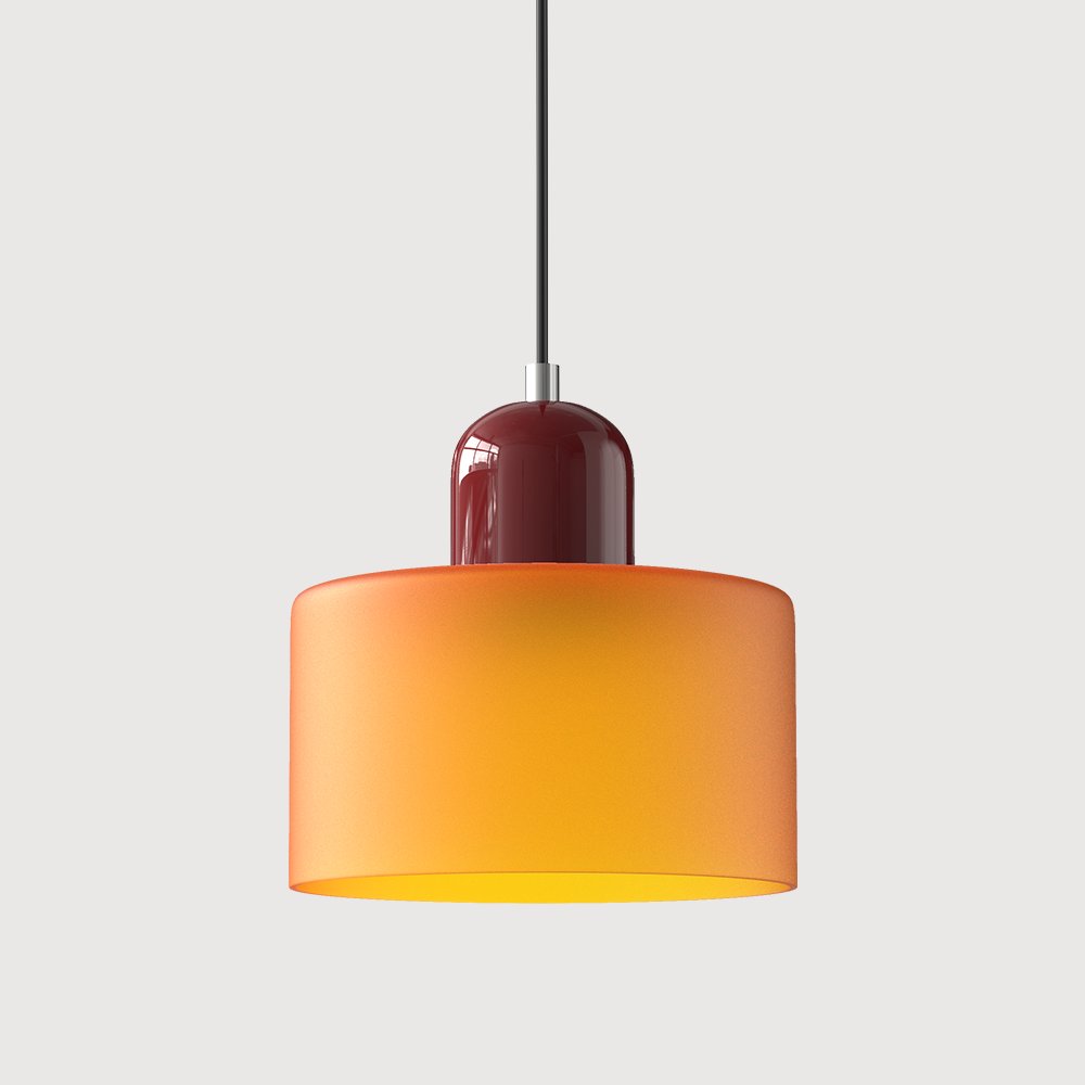 Retro Glass Pendant Light Cylinder Dome Shade View 21